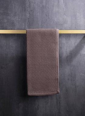 HIDEEP不锈钢拉丝金方形卫生间淋浴房单杆毛巾架25210