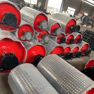 河北鹏飞输送机专用陶瓷包胶滚筒/改向传动增面拉紧排渣辊筒