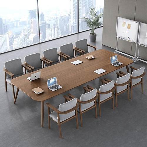 现代办公桌北欧全实木大长书桌简约家用办公电脑桌客厅长条桌简约