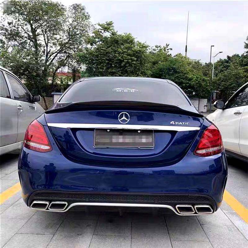 适用于07-21年奔驰C级w204W205尾翼C200C180C260C63改装R款顶翼