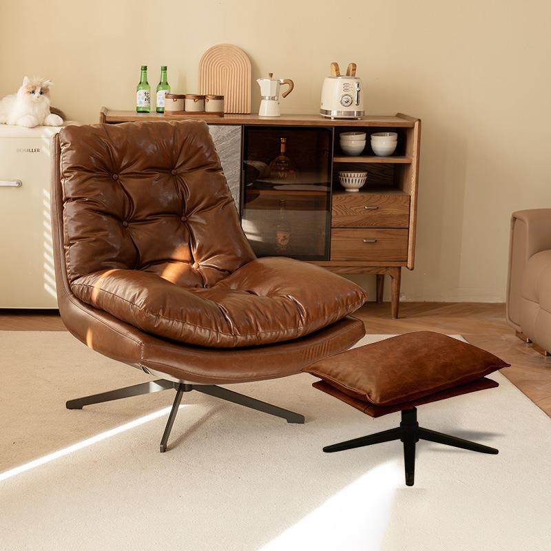 真皮复古单人转椅沙发客厅轻奢简约懒人沙发椅中古风阳台休闲躺椅,节庆用品/礼品,新娘配件,淘宝优惠券,粉丝福利购,淘宝优惠卷