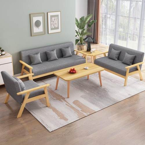 J^布艺沙发客厅2025新款组合三人位小户型出租房办公室简易双人沙