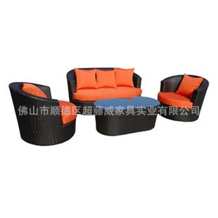 藤6422沙发几户茶外休闲合藤家具室内台酒店阳藤编椅现代风组格藤