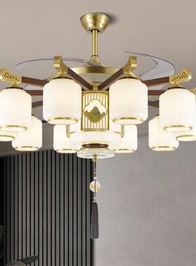 FNN灯1ABF别桃全铜新中式吊黑胡木客厅灯大气中国风墅餐