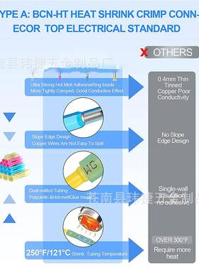 400sp压c端盒装焊锡环热收缩中接子接组合套UBV件防水绝缘汽车连