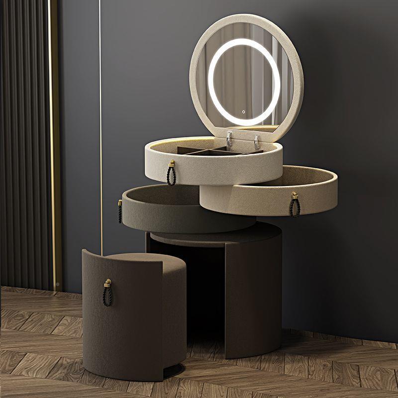 梳妆台BYO现代简约户型床小头斗柜化妆台体实木一收纳柜无充电带