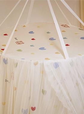 床帘双层床幔主吊挂顶式圆公蚊64650帐用遮光帘免家安装