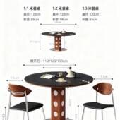 式 轻奢风中古风实木折可叠42359餐桌正变圆桌现代方形可伸缩美圆