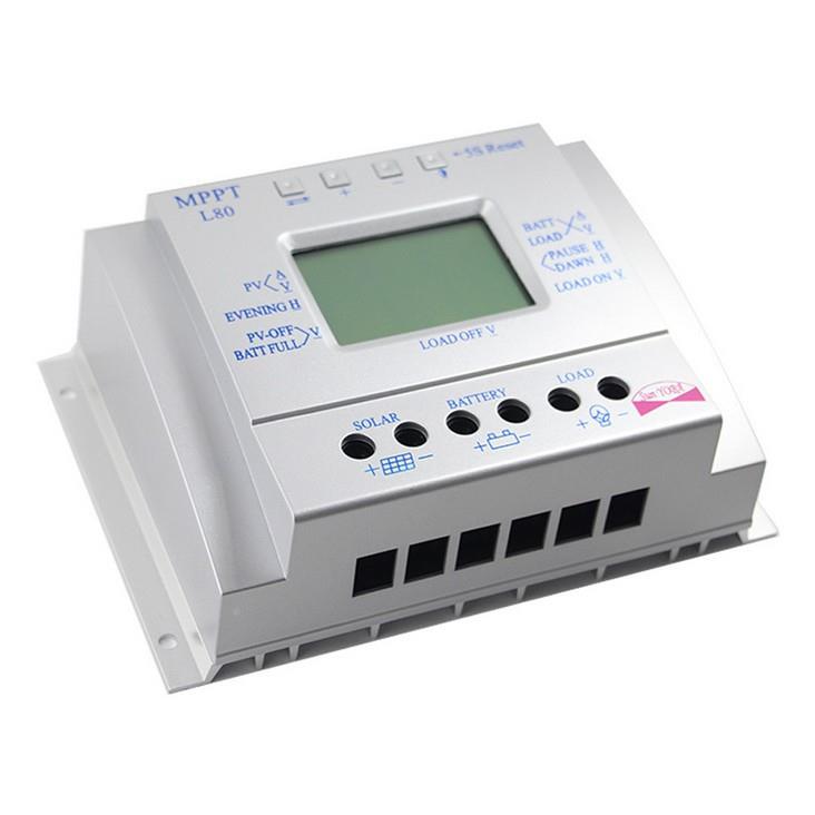 12V24V80A阳能控器L8L800电电量电压电流液晶显示太阳能充太制控