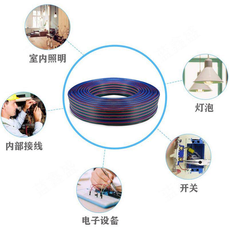 RGB连接线18AWG 4pin并线灯具铜芯电线灯带延长线1007彩排线