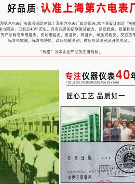 上海第六电表厂梅格C42Z-12JVY3市电式绝压缘电阻表1000V低兆欧表