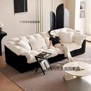 AL复古布艺沙发客懒厅新款双人直排小沙户卧室出型租房人现代简发