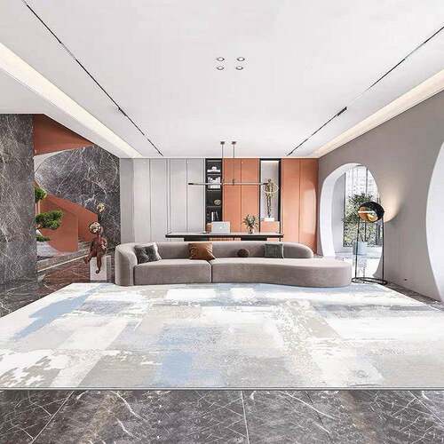 意式轻奢机织地客地毯代简约厅沙发茶毯几毯家用卧JFE现室床前毯