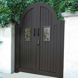 门庭院门艺别墅艺KFK铝合金花园户铝外不锈钢铁自建房单双开大门