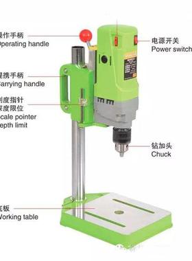 大迷你强NMIIQ木工台钻37864BG-5156E台钻710功W率高精度,台钻铣