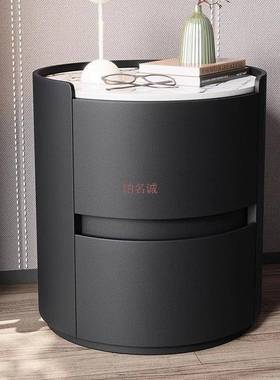 新款轻奢床柜圆形奶油RNG小简约现代超可爱小几卧室头茶巧柜风床