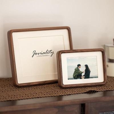 圆榫卯实木角相SJO框摆台6寸7洗81寸A4冲照片做成相框0黑胡桃柚木