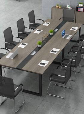 现DBM代电办公桌简椅组合会议桌长桌约会议室长条桌子脑工台作员