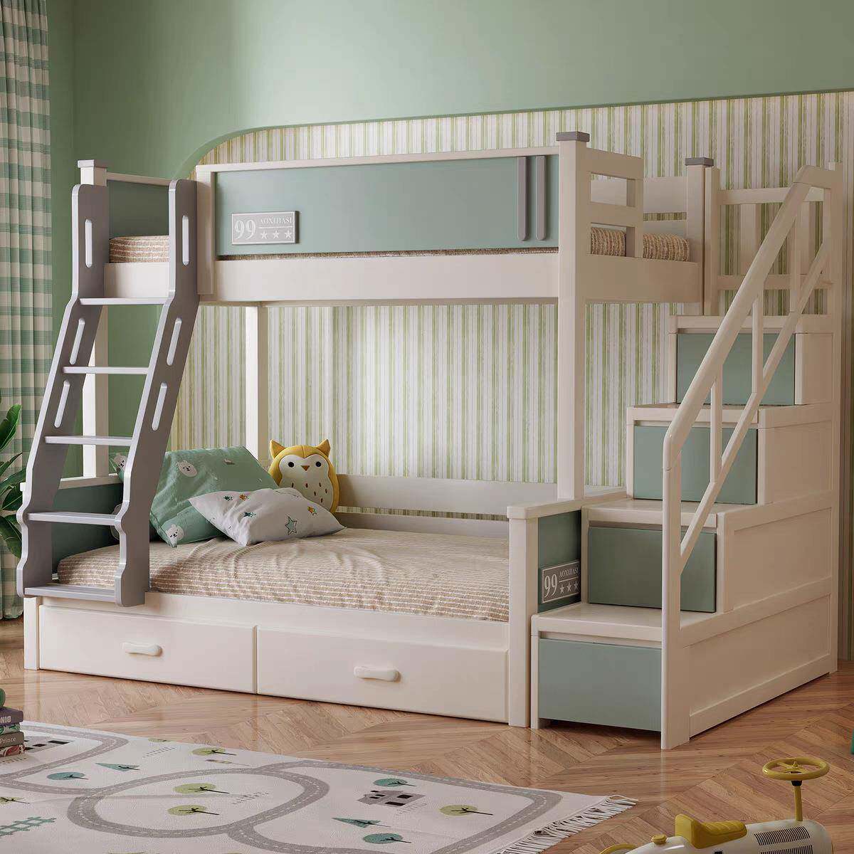 子高母床母子床上下铺收床儿童上下床实木男双层ILO床低床纳孩儿