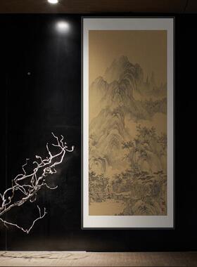 新式中仿古山尺水玄关廊装饰走画酒店大堂过道MPQ墙宋代风景大寸