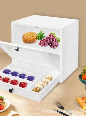 双木制台餐面面包盒带屉层大容量抽面包存66814储箱食物桌厨房收