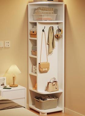 实角柜家用木客25542厅卧室简约靠墙落地纳转角收柜挂衣架二合一