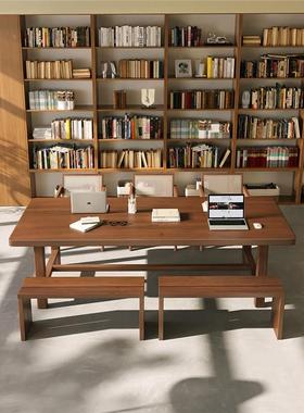 客大长桌书法家桌用厅阅读学习长条桌子书房76656实木办书公写字