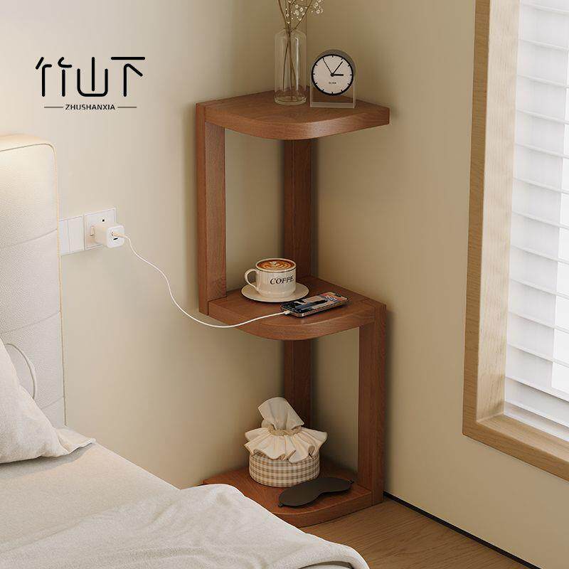 面转角室置物架一体桌墙实木客厅书房办公室卧简默认项约木架出租