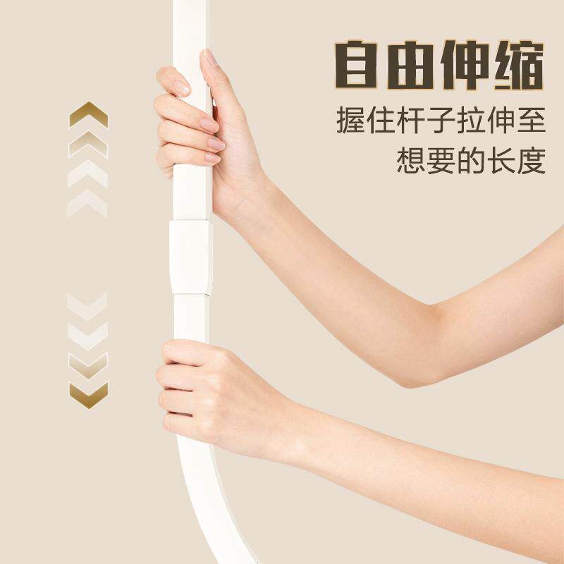 新打款弧形杆轨道浴帘帘L伸缩杆免孔弧形轨道卫生间挂帘杆浴室淋