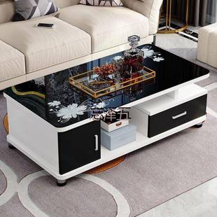 PCGS欧式圆合角茶几桌客厅电视53802柜茶几组形现代小户型长方钢