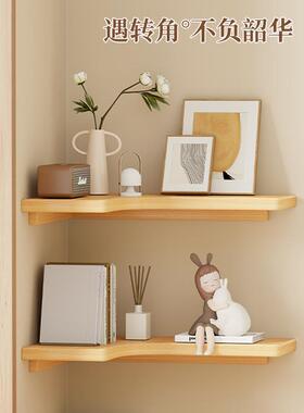 木墙厅角免18751置物架多功能墙上打孔隔板客实转角搁板三角架挂