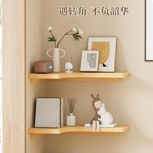 木墙厅角免18751置物架多功能墙上打孔隔板客实转角搁板三角架挂
