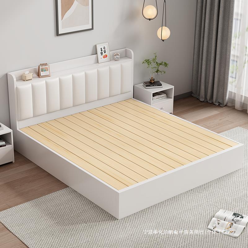 床5实木简约现代家用奶油风1.单出XYA-228租房用1.8人榻榻米储床