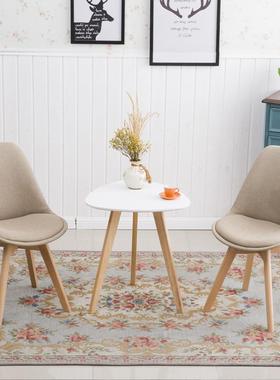 木布艺阳桌椅实组合休闲ILB椅台卧室椅庭院桌约椅餐椅现代简椅创