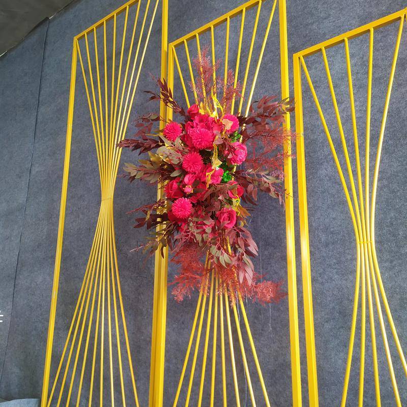 创意婚礼道具婚庆现布置场台景小蛮腰线条几舞何屏风美陈YQO装背