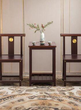 新中式实木椅扶官帽椅餐手椅椅南榆木围椅AFL牛角椅圈三件套卷子