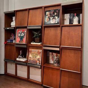 中式复XEF古书柜组合柜格子杂志收纳柜室实客厅展木示柜厨房储物