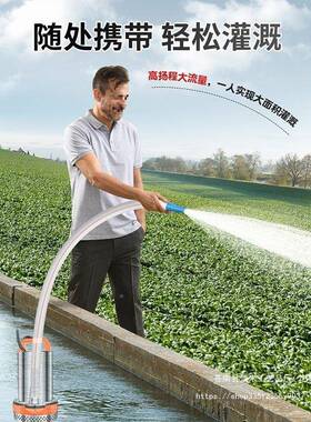 直流潜水水泵2V24V水48V601V72V抽泵QKT农用抽机灌溉家用铸铁