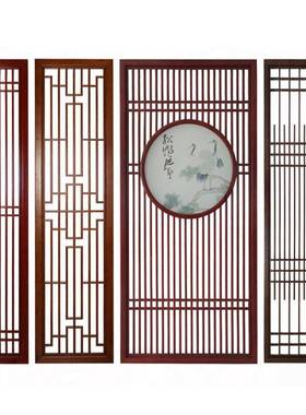新中式隔实木雕花屏风办公栅室客厅入户玄PEL镂空简约实关木花格
