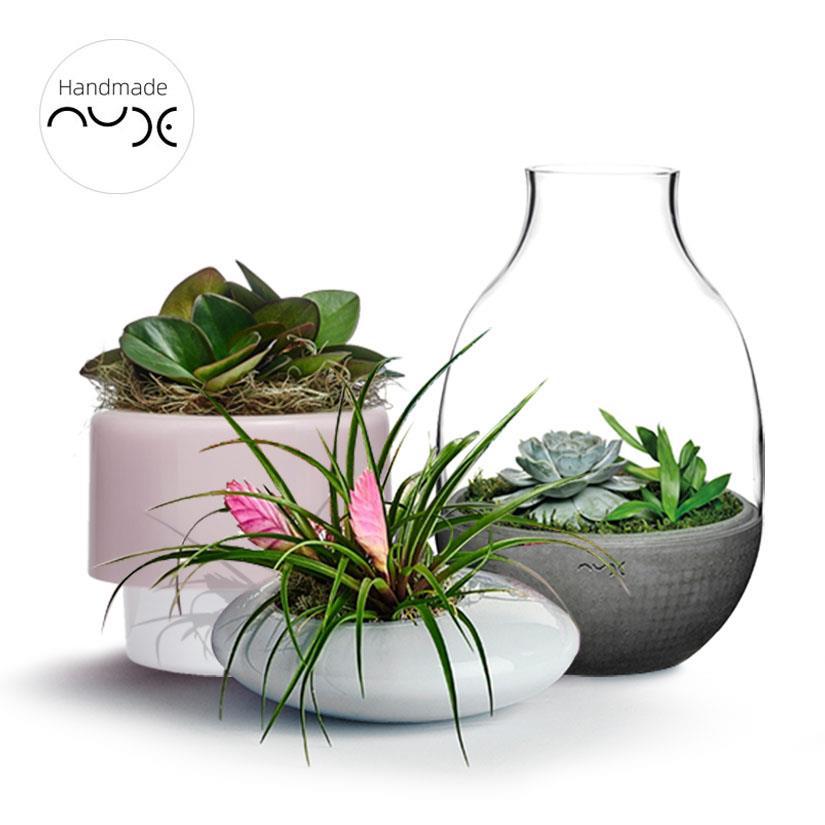 现代简约Nude水晶玻璃干花瓶