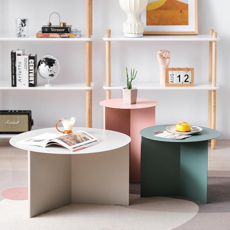 小户型折简约台洛普茶几铁艺迷你小几沙发金属茶茶桌客厅阳创意圆