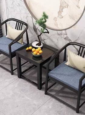 阳新中式实木椅围椅三37600太件套台茶桌椅组合橡胶木茶师椅家用