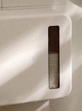 德免孔挂式白色壁擦GFQ手纸盒洗手间卫生间防水纸巾盒洗脸巾厕垒