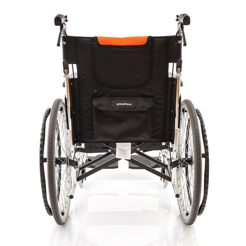 轮椅车H金062C铝轮椅合叠老人轻便椅折手动轮椅车免轮充气轮胎