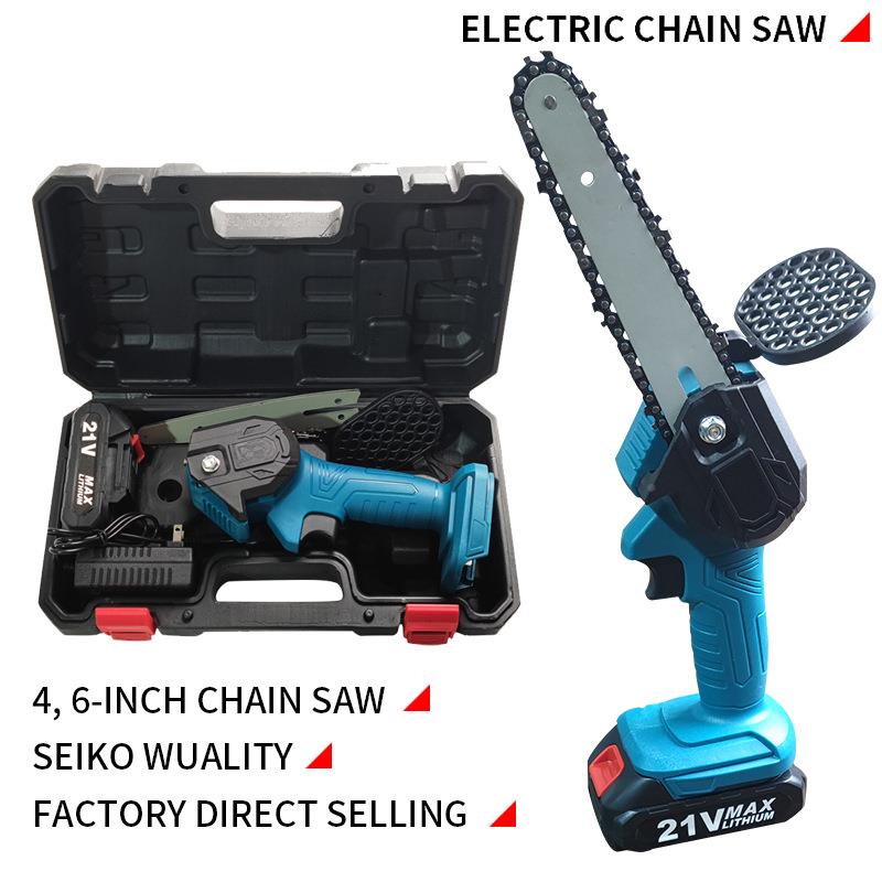 手持动枝锯充电MF-014木式小型电户外电动锯工锯链条电锯修迷你电