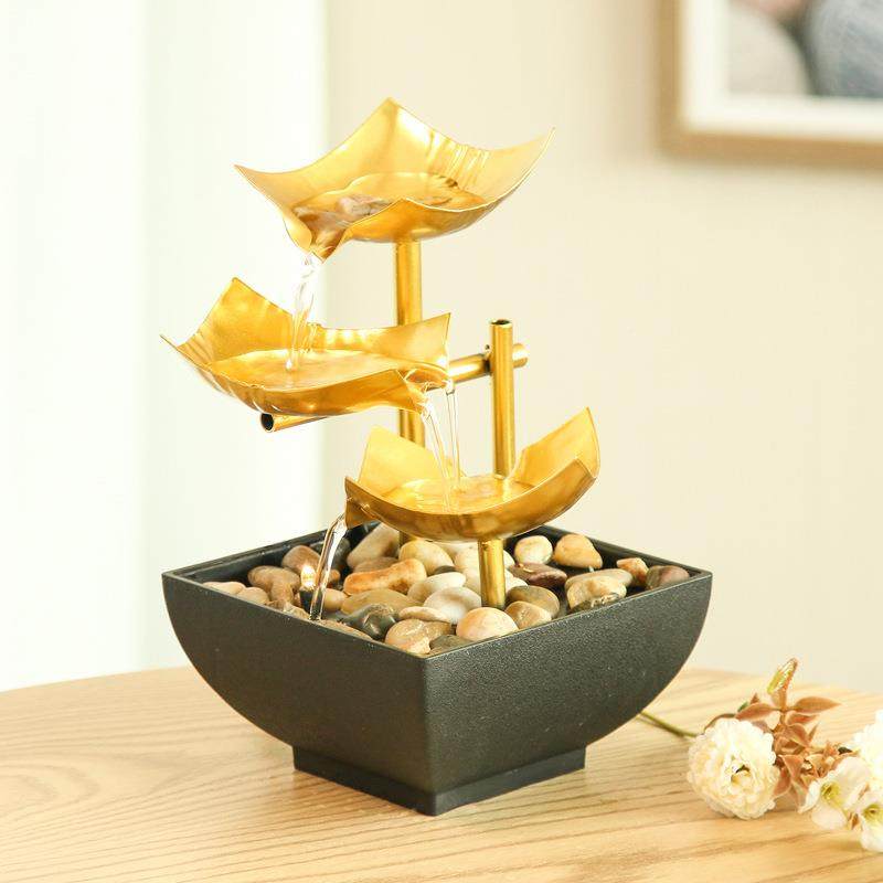 新饰款室小内铁艺喷泉办室电视柜桌面流水摆件创意家公居CFZ装品