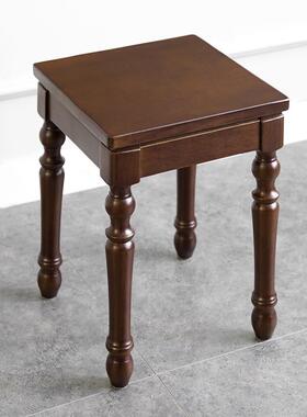 美式实木凳板小子可叠放椅子厅家用餐RBY全核桃木矮凳凳客厅新品