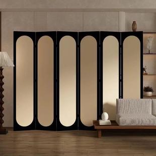 法式 饰卧室遮挡景用房间遮家 屏风隔断客SXT折叠移动直厅播间背装
