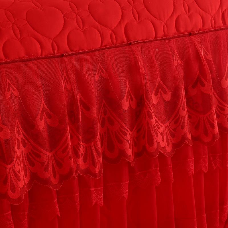 庆夹大红全包床头罩棉加厚婚防尘罩蕾丝主0123风软床头公套保