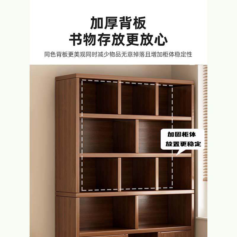 实木柜一体靠墙落地置客物架家用厅SG0089储物柜收纳柜文件柜书简